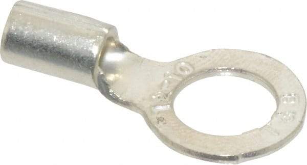 Thomas & Betts - 12-10 AWG Noninsulated Crimp Connection D Shaped Ring Terminal - 5/16" Stud, 0.98" OAL x 1/2" Wide, Tin Plated Copper Contact - All Tool & Supply