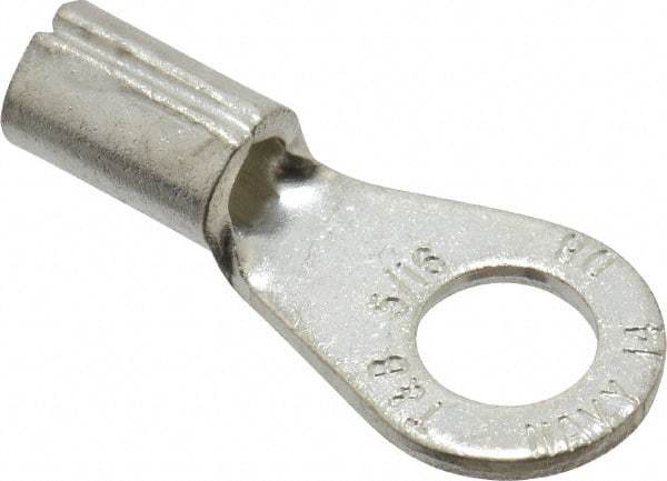 Thomas & Betts - 8 AWG Noninsulated Crimp Connection Circular Ring Terminal - 5/16" Stud, 1.32" OAL x 0.59" Wide, Tin Plated Copper Contact - All Tool & Supply