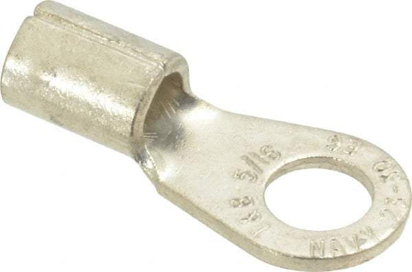 Thomas & Betts - 6 AWG Noninsulated Crimp Connection Circular Ring Terminal - 5/16" Stud, 1.32" OAL x 0.6" Wide, Tin Plated Copper Contact - All Tool & Supply