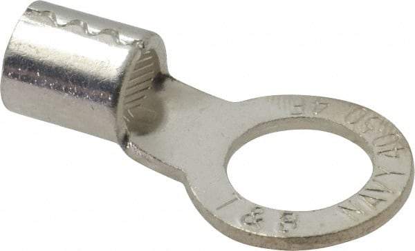 Thomas & Betts - 4 AWG Noninsulated Crimp Connection Circular Ring Terminal - 1/2" Stud, 1.52" OAL x 0.82" Wide, Tin Plated Copper Contact - All Tool & Supply