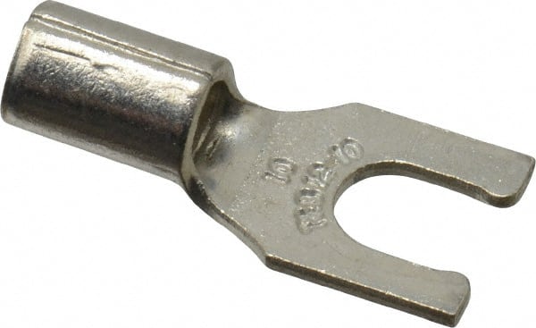 Thomas & Betts - #10 Stud, 12 to 10 AWG Compatible, Noninsulated, Crimp Connection, Locking Fork Terminal - All Tool & Supply