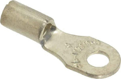 Thomas & Betts - 18-14 AWG Noninsulated Crimp Connection D Shaped Ring Terminal - #4 Stud, 0.72" OAL x 1/4" Wide, Tin Plated Copper Contact - All Tool & Supply