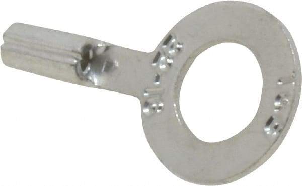 Thomas & Betts - 22-16 AWG Noninsulated Crimp Connection D Shaped Ring Terminal - 1/4" Stud, 0.92" OAL x 1/2" Wide, Tin Plated Copper Contact - All Tool & Supply