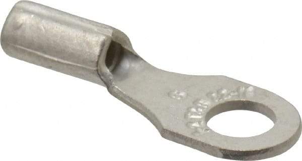 Thomas & Betts - 22-16 AWG Noninsulated Crimp Connection D Shaped Ring Terminal - #6 Stud, 0.72" OAL x 1/4" Wide, Tin Plated Copper Contact - All Tool & Supply