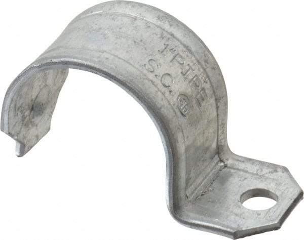 Thomas & Betts - 1" Pipe, Steel, Zinc Plated" Pipe or Conduit Strap - 1 Mounting Hole - All Tool & Supply