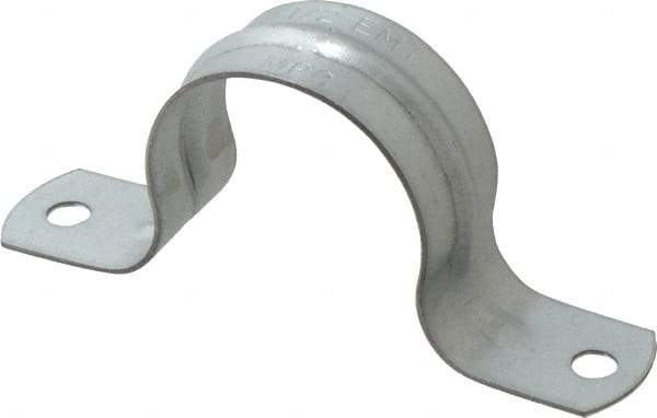 Thomas & Betts - 1-1/2 Pipe, Steel, Zinc Plated Pipe or Conduit Strap - 2 Mounting Holes - All Tool & Supply