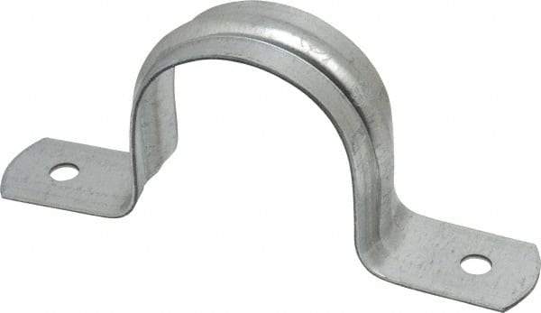 Thomas & Betts - 1-1/2 Pipe, Steel, Zinc Plated Pipe or Conduit Strap - 2 Mounting Holes - All Tool & Supply