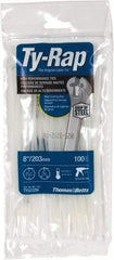 Thomas & Betts - 8" Long Natural (Color) Nylon Standard Cable Tie - 18 Lb Tensile Strength, 50.8mm Max Bundle Diam - All Tool & Supply