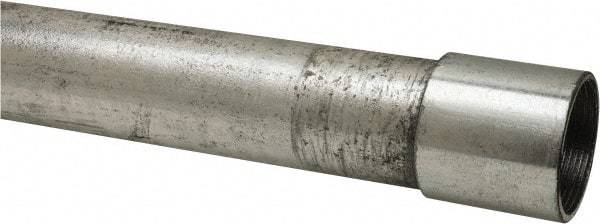 Made in USA - 1-1/2" Trade Size, 10' Long, Rigid Conduit - Steel, 1-1/2" ID - All Tool & Supply