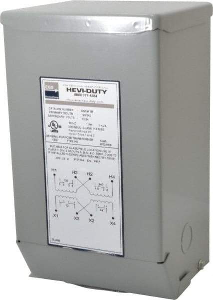 Sola/Hevi-Duty - 120/240 Input Volt, 12/24 Output Volt, 60 Hz, Buck Boost Transformer - 1 Phase, 6 Inch Wide x 5 Inch Deep x 10 Inch High, cULus Listed E77014 - All Tool & Supply