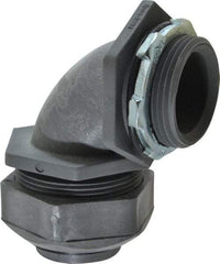 Thomas & Betts - 1-1/4" Trade, Thermoplastic Threaded Angled Liquidtight Conduit Connector - Insulated - All Tool & Supply