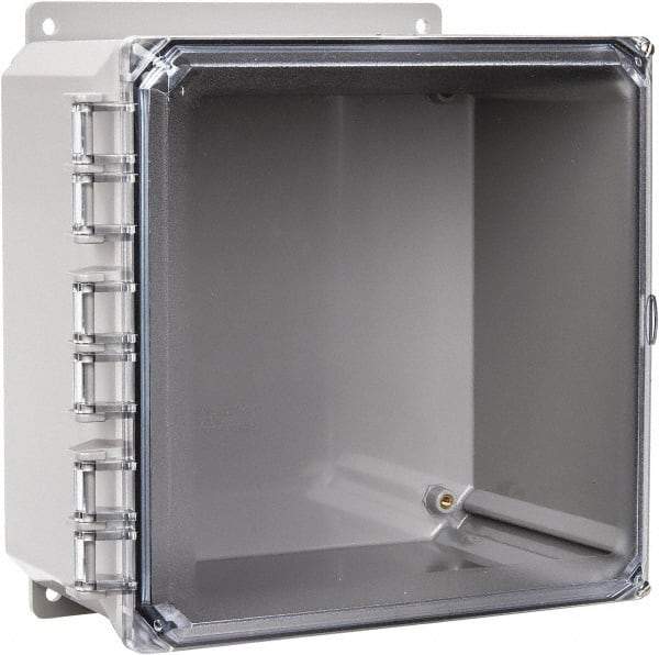 Thomas & Betts - Polycarbonate Standard Enclosure Hinge Flat Cover - NEMA 1, 2, 3, 4, 12, 3S, 3SX, 3X, 4X, 10" Wide x 10" High x 6" Deep, Impact Resistant - All Tool & Supply