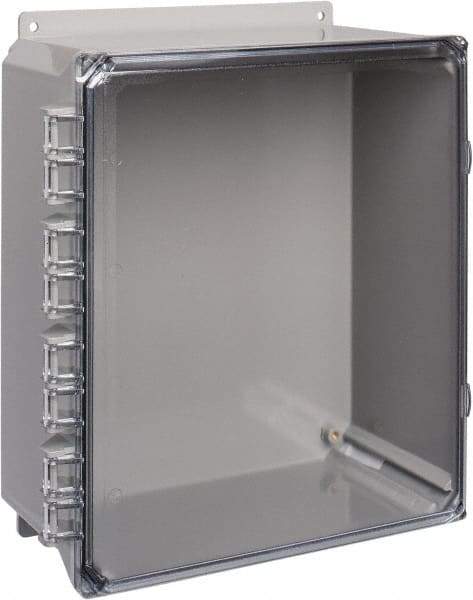 Thomas & Betts - Polycarbonate Standard Enclosure Hinge Flat Cover - NEMA 1, 2, 3, 4, 12, 3S, 3SX, 3X, 4X, 12" Wide x 14" High x 6" Deep, Impact Resistant - All Tool & Supply