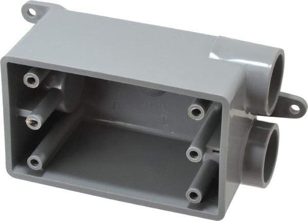 Thomas & Betts - 1 Gang, (3) 3/4" Knockouts, PVC Rectangle Junction Box - 115.3mm Overall Height x 98.4mm Overall Width x 61.5mm Overall Depth, Weather Resistant - All Tool & Supply