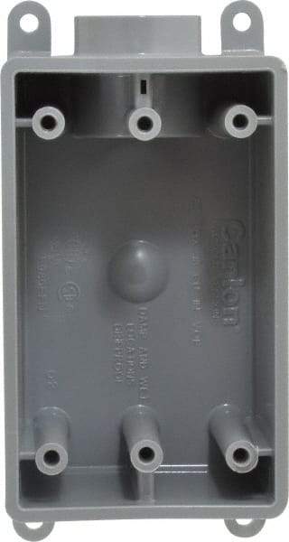 Thomas & Betts - 1 Gang, (1) 3/4" Knockout, PVC Rectangle Junction Box - 144.78mm Overall Height x 71.1mm Overall Width x 61.5mm Overall Depth, Weather Resistant - All Tool & Supply