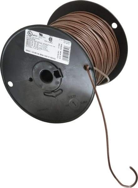 Southwire - 14 AWG, 41 Strand, Brown Machine Tool Wire - PVC, Acid, Moisture and Oil Resistant, 500 Ft. Long - All Tool & Supply