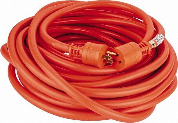 Southwire - 50', 12/3 Gauge/Conductors, Orange Indoor & Outdoor Extension Cord - 1 Receptacle, 15 Amps, 125 VAC, UL STW, NEMA 5-15P, 5-15R - All Tool & Supply