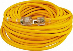 Southwire - 100', 14/3 Gauge/Conductors, Yellow Outdoor Extension Cord - 1 Receptacle, 13 Amps, 125 VAC, UL SEOOW, NEMA 5-15P, 5-15R - All Tool & Supply