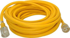 Southwire - 50', 10/3 Gauge/Conductors, Yellow Outdoor Extension Cord - 1 Receptacle, 15 Amps, 125 VAC, UL SJEOOW, NEMA 5-15P, 5-15R - All Tool & Supply