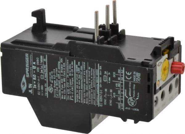 Springer - 8 to 12 Amp, IEC Overload Relay - Trip Class 10, For Use with 9-32A JC Contactors - All Tool & Supply