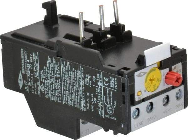 Springer - 17.5 to 22 Amp, IEC Overload Relay - Trip Class 10, For Use with 9-32A JC Contactors - All Tool & Supply