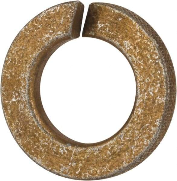 Value Collection - 7/16", 0.44" ID, 0.109" Thick Split Lock Washer - Grade 8 Spring Steel, Zinc Yellow Dichromate Finish, 0.44" Min ID, 0.45" Max ID, 0.776" Max OD - All Tool & Supply