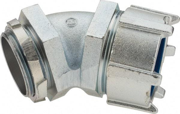 Thomas & Betts - 2-1/2" Trade, Malleable Iron Threaded Angled Liquidtight Conduit Connector - Noninsulated - All Tool & Supply