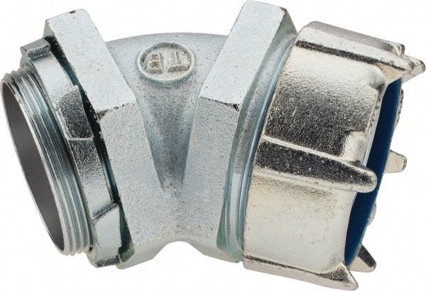 Thomas & Betts - 3" Trade, Malleable Iron Threaded Angled Liquidtight Conduit Connector - Noninsulated - All Tool & Supply