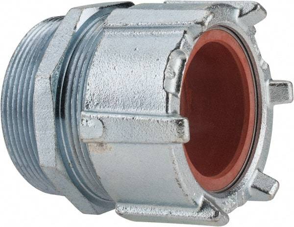 Thomas & Betts - 2-5/32 to 2.36" Cable Capacity, Liquidtight, Straight Strain Relief Cord Grip - 3 NPT Thread, 4-1/4" Long, Iron & Zinc - All Tool & Supply