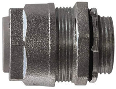 O-Z/Gedney - 0.3 to 0.4" Cable Capacity, Liquidtight, Straight Strain Relief Cord Grip - 5/8 NPT Thread, 1-1/4" Long, Iron - All Tool & Supply