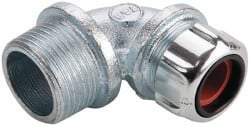 Thomas & Betts - 1/2 to 5/8" Cable Capacity, Liquidtight, Elbow Strain Relief Cord Grip - 1 NPT Thread, Iron - All Tool & Supply