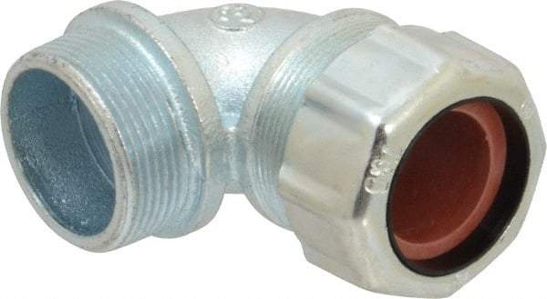 Thomas & Betts - 1 to 1-3/16" Cable Capacity, Liquidtight, Elbow Strain Relief Cord Grip - 1-1/2 NPT Thread, Iron - All Tool & Supply