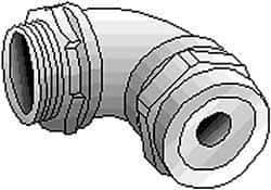 Thomas & Betts - 1-1/8 to 1-3/8" Cable Capacity, Liquidtight, Elbow Strain Relief Cord Grip - 2 NPT Thread, Iron - All Tool & Supply