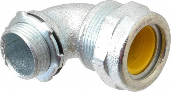 O-Z/Gedney - 0.7 to 0.8" Cable Capacity, Liquidtight, Elbow Strain Relief Cord Grip - 3/4 NPT Thread, Iron - All Tool & Supply