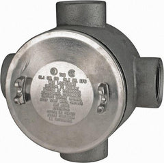 Thomas & Betts - (4) 1-1/2" Knockouts, Iron Round Junction Box - 5-3/4" Overall Width x 3.81" Overall Depth - All Tool & Supply