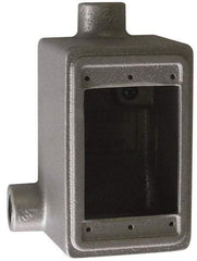 O-Z/Gedney - 1 Gang, 1/2" Knockouts, Iron Rectangle Device Box - Aluminum Enamel, Zinc Electroplated - All Tool & Supply