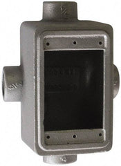 O-Z/Gedney - 1 Gang, 1/2" Knockouts, Iron Rectangle Device Box - Aluminum Enamel, Zinc Electroplated - All Tool & Supply