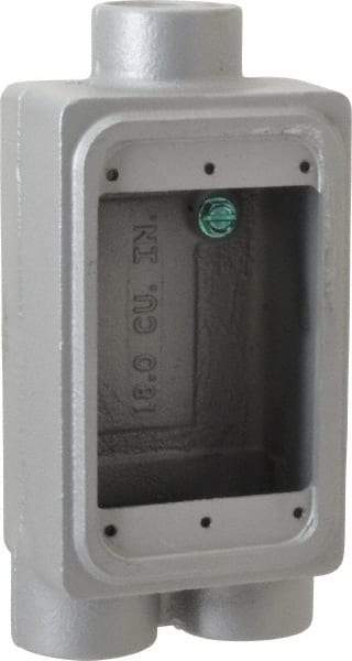 O-Z/Gedney - 1 Gang, 3/4" Knockouts, Iron Rectangle Device Box - Aluminum Enamel, Zinc Electroplated - All Tool & Supply