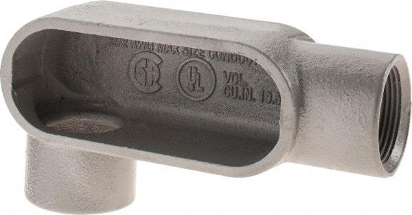 Hubbell Killark - Form 7, LR Body, 1-1/4" Trade, IMC, Rigid Iron Conduit Body - Oval, 6-13/16" OAL, 19-1/2 cc Capacity, Gray, Hazardous & Wet Locations - All Tool & Supply