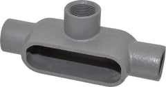 Hubbell Killark - Form 7, T Body, 1" Trade, IMC, Rigid Iron Conduit Body - Oval, 7-5/8" OAL, 11-1/2 cc Capacity, Gray, Hazardous & Wet Locations - All Tool & Supply