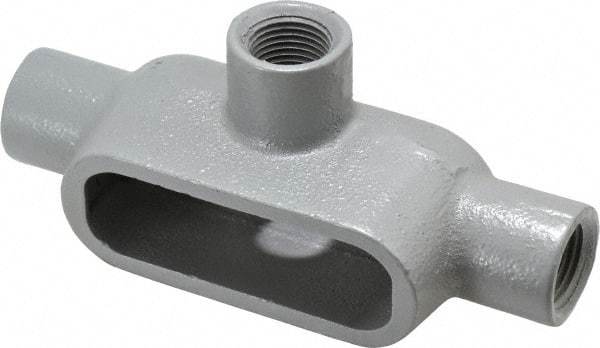 Hubbell Killark - Form 7, T Body, 1/2" Trade, IMC, Rigid Iron Conduit Body - Oval, 5-11/16" OAL, 6.2 cc Capacity, Gray, Hazardous & Wet Locations - All Tool & Supply