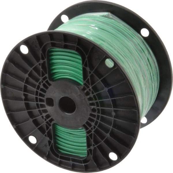 Southwire - THHN/THWN, 14 AWG, 15 Amp, 500' Long, Solid Core, 1 Strand Building Wire - Green, Thermoplastic Insulation - All Tool & Supply