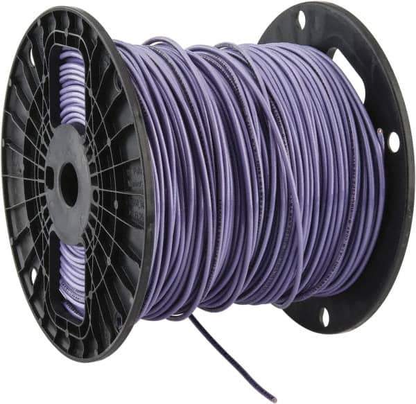 Southwire - THHN/THWN, 14 AWG, 15 Amp, 500' Long, Solid Core, 1 Strand Building Wire - Purple, Thermoplastic Insulation - All Tool & Supply