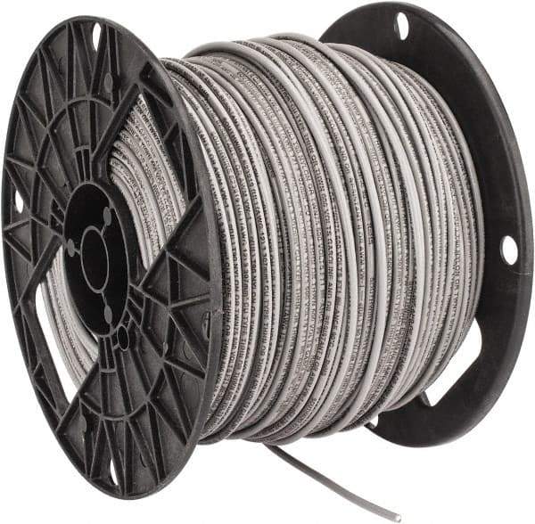 Southwire - THHN/THWN, 12 AWG, 20 Amp, 500' Long, Solid Core, 1 Strand Building Wire - Gray, Thermoplastic Insulation - All Tool & Supply