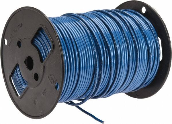 Southwire - THHN/THWN, 10 AWG, 30 Amp, 500' Long, Solid Core, 1 Strand Building Wire - Blue, Thermoplastic Insulation - All Tool & Supply