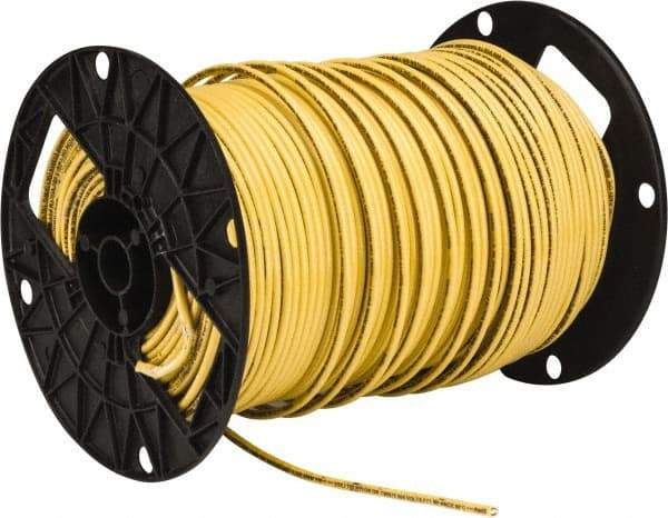 Southwire - THHN/THWN, 10 AWG, 30 Amp, 500' Long, Solid Core, 1 Strand Building Wire - Yellow, Thermoplastic Insulation - All Tool & Supply