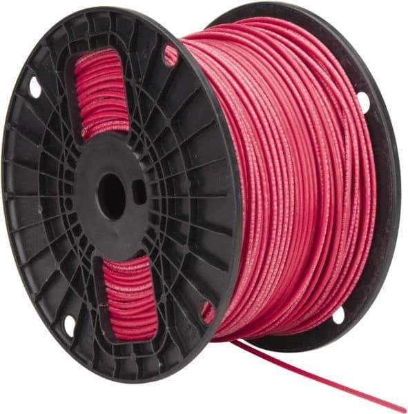 Southwire - THHN/THWN, 14 AWG, 15 Amp, 500' Long, Stranded Core, 19 Strand Building Wire - Red, Thermoplastic Insulation - All Tool & Supply