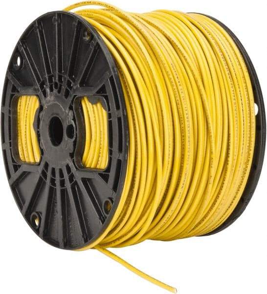 Southwire - THHN/THWN, 12 AWG, 20 Amp, 500' Long, Stranded Core, 19 Strand Building Wire - Yellow, Thermoplastic Insulation - All Tool & Supply