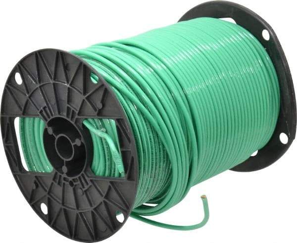 Southwire - THHN/THWN, 10 AWG, 30 Amp, 500' Long, Stranded Core, 19 Strand Building Wire - Green, Thermoplastic Insulation - All Tool & Supply