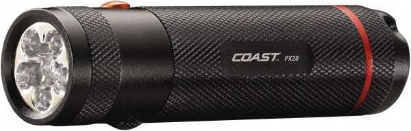 Coast Cutlery - White, Red LED Bulb, 155 Lumens, Industrial/Tactical Flashlight - Black Aluminum Body, 3 AAA Batteries Included - All Tool & Supply